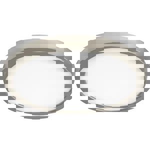 9 x 2/3 in. 13W 1-Light LED Utility Flush Mount Ceiling Fixture in Brushed Nickel